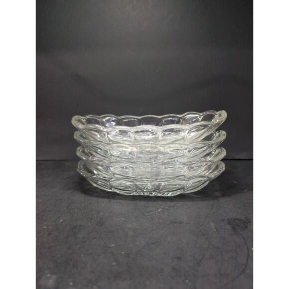 Anchor Hocking Clear Glass Celery Dish Set Of 4, Serving Dishes, Banana Bowls - Picture 7 of 10